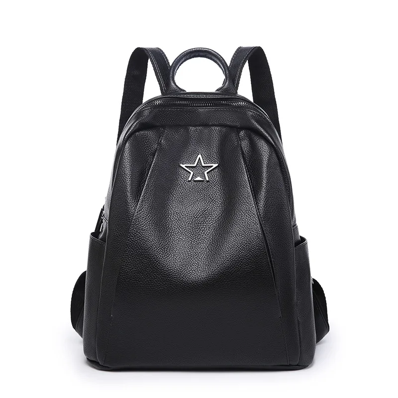 

2019 New Style Backpack Korean-style Soft Surface Pu Embossed Leather Women's Backpack Casual Women's Bag