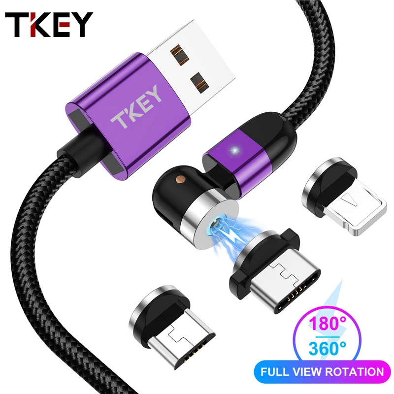 Магнитный кабель TKEY Micro USB для iphone xiaomi mi 9 10pro Android быстрая зарядка на магните