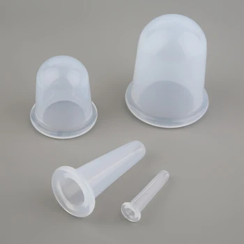 

4 pcs/set Silicone Vacuum Cans Cupping Cup Body Anti Cellulite Suction Massager Eye Neck Face Back Massage Beauty Health Care