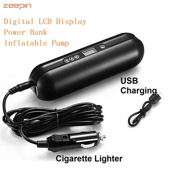 

Zeepin Car Electric Inflator 150PSI USB Cigarette Lighter Rechargeable Power Bank Digital Display Bike Motor Air Pressure Pump