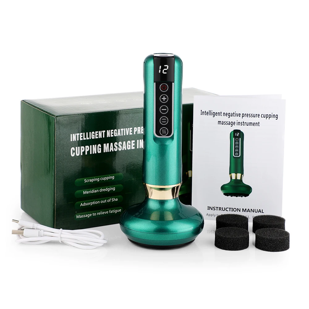 Electric Cupping Massager Vacuum Suction Cup GuaSha Anti Cellulite Beauty Health Scraping Device Infrared Heat Slimming Massager 6