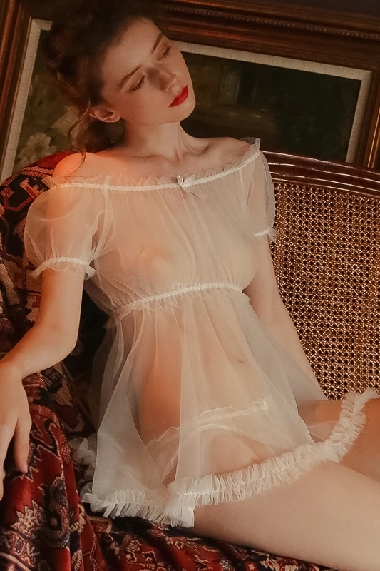 Сексуальная одежда для сна летняя тонкая секция Тюль одно плечо короткая юбка искушение домашнее обслуживание Ночная сорочка, ночное платье женские ночные рубашки