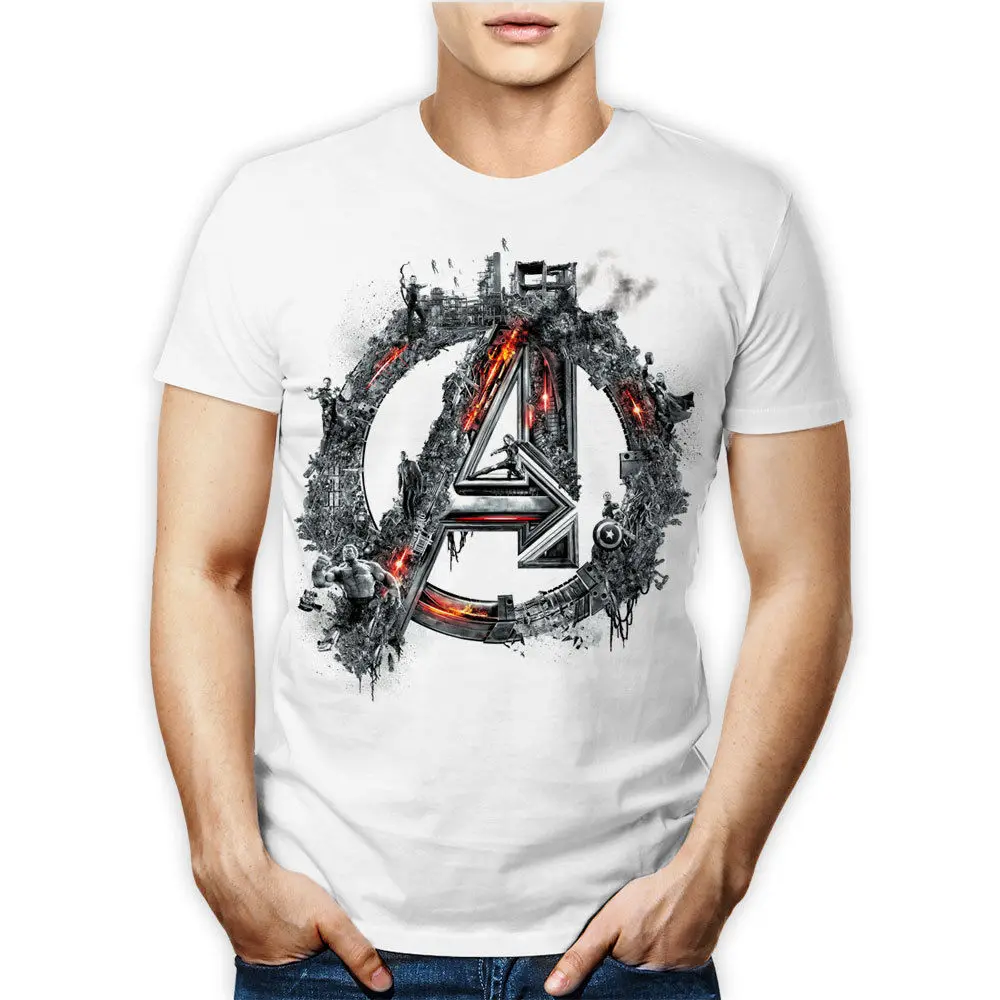 T-SHIRT MAGLIETTA TSHIRT MARVEL THE AVENGERS LOGO UOMO DONNA Cotton Tee Shirt Free Shipping |