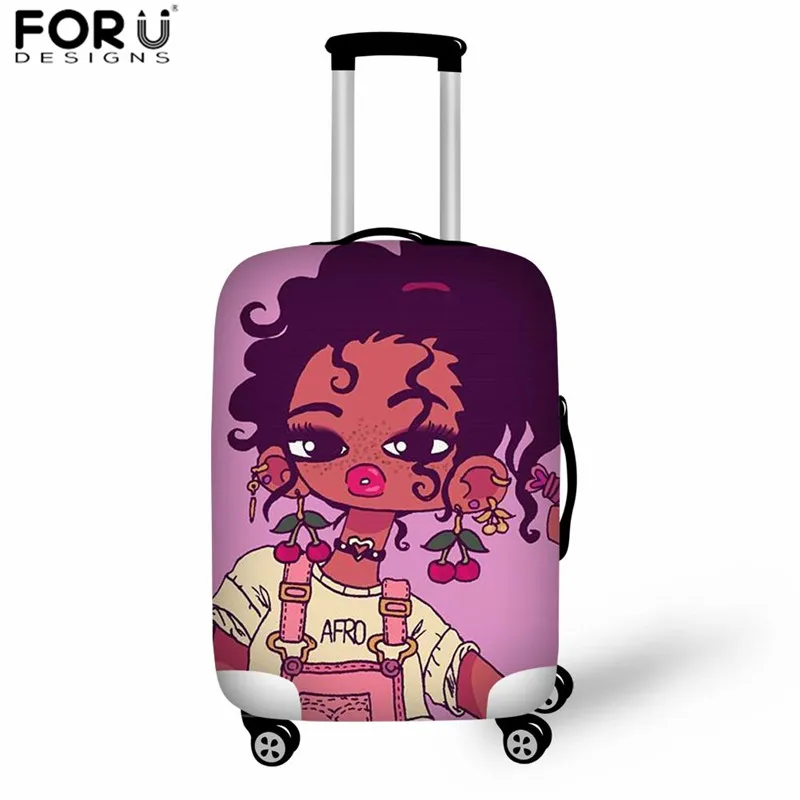 Z5231 FORUDESIGNS, Африканский чемодан для девочек, защитный чехол, мультяшный, черный, художественный, для леди, багаж, чехол для женщин, женские аксессуары для путешествий - Цвет: Z5231