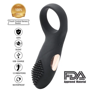 

Effective Delay Massage Vibrating Rings for Male with 12 Speed Flirting Massager Toys for Adults Women Clitoris Stimulator