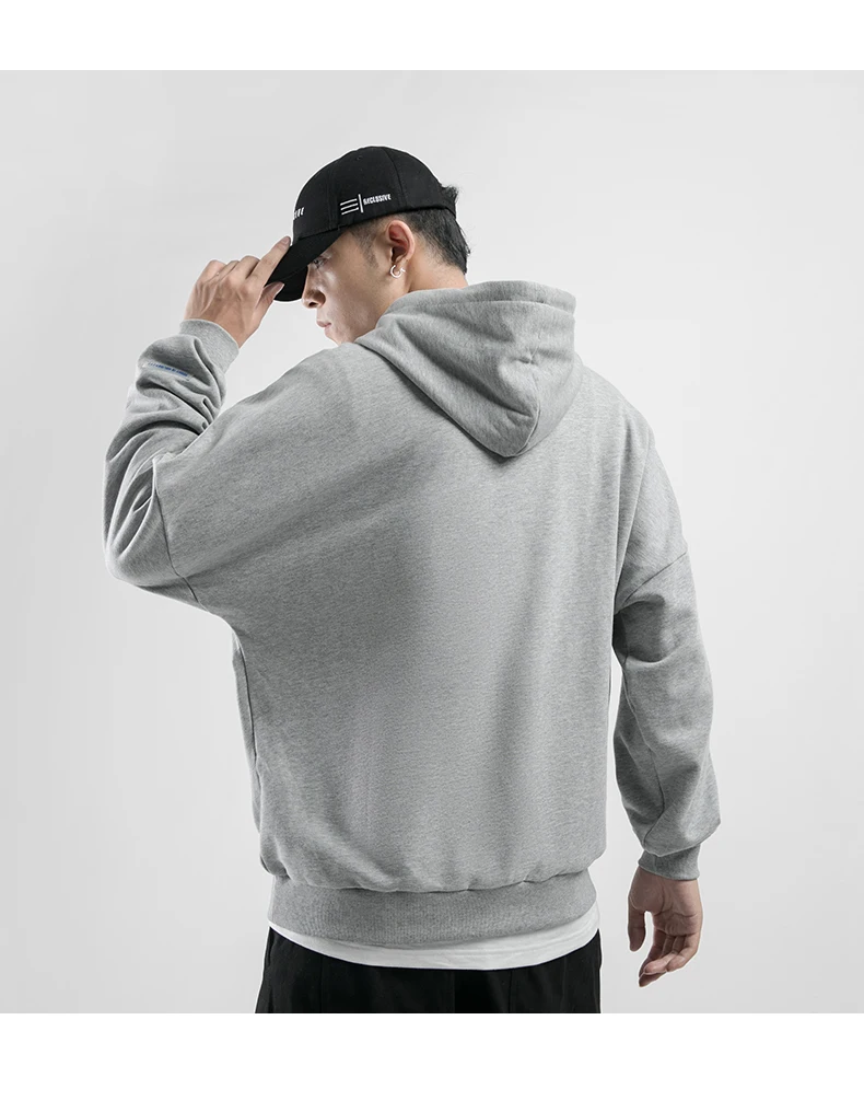 Японский свободный свитер с капюшоном мужской кенгуру карман вышивка широкий рукав Молодежный тренд Мужская толстовка ленивый ветер