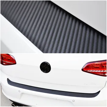 

Trunk Rear Plate Sticker Car Back Bumper Upholstery Anti-kicked Scratch Protection Sticker Strip 3D Carbon Fiber Film