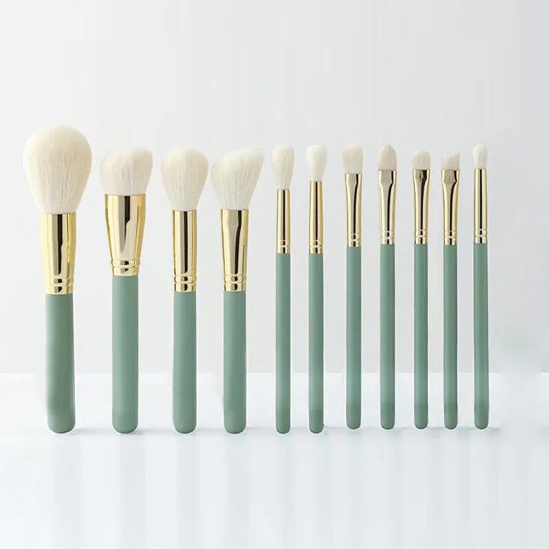 

Brand 11 pcs Synthetic Kabuki Makeup Brush Set Cosmetics Foundation blending blush makeup tool