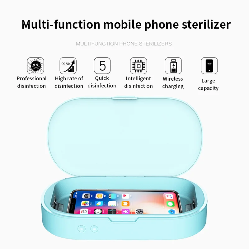  Portable Phone Disinfection device Large capacity Wireless Fast Charger Hub Box For Smartphone watc
