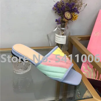 

new 2020 spring summer women slippers brand desginer slides shoes Women genuine leather Flats Mules luxury Shoes woman 41 42