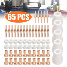 Kit d'accessoires pour découpe Plasma PT31 CUT30 50, 65 pièces, consommables, anneaux rotatifs de soudage, bouclier d'électrode, coupelles