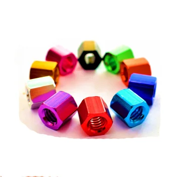 

5pcs M3 large diameter 4.7mm hexagon aluminum alloy nuts hex lengthen and thicken Isolation column color nut 10mm length