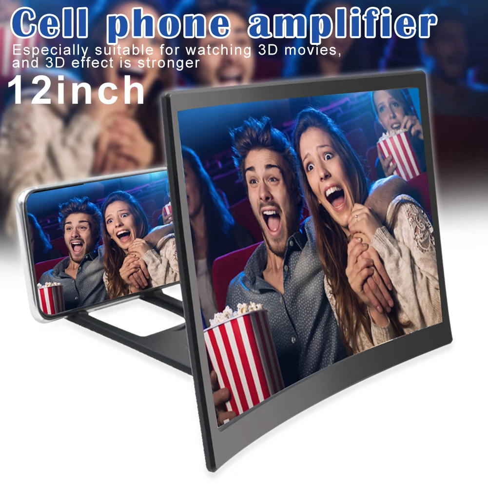 

Mobile Phone Screen Magnifier 12 Inch HD Video Amplifier Stand for Smartphone AS99