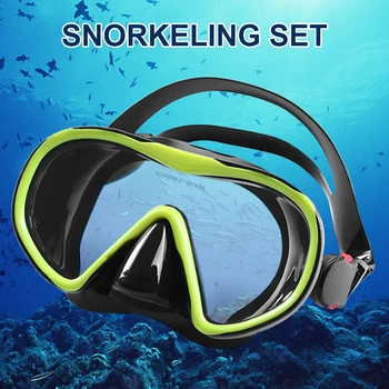 

Professional Adults Scuba Diving Mask Snorkel Anti-Fog Goggles Glasses Set Silicone Swimming Fishing Snorkeling Equipment