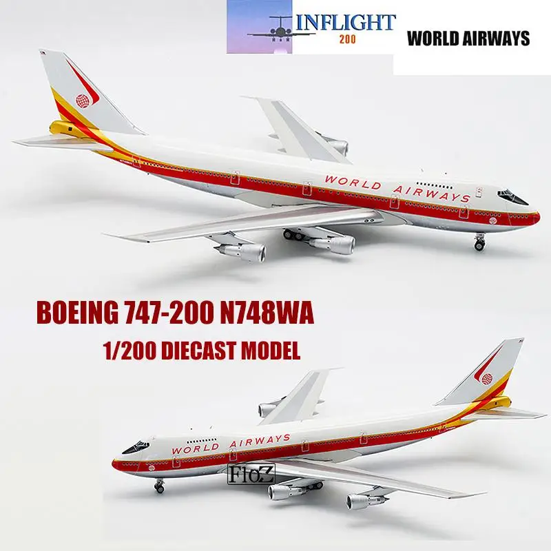 Inflight WORLD AIRWAYS BOEING 747-200 N748WA 1/200 литье под давлением модель самолета