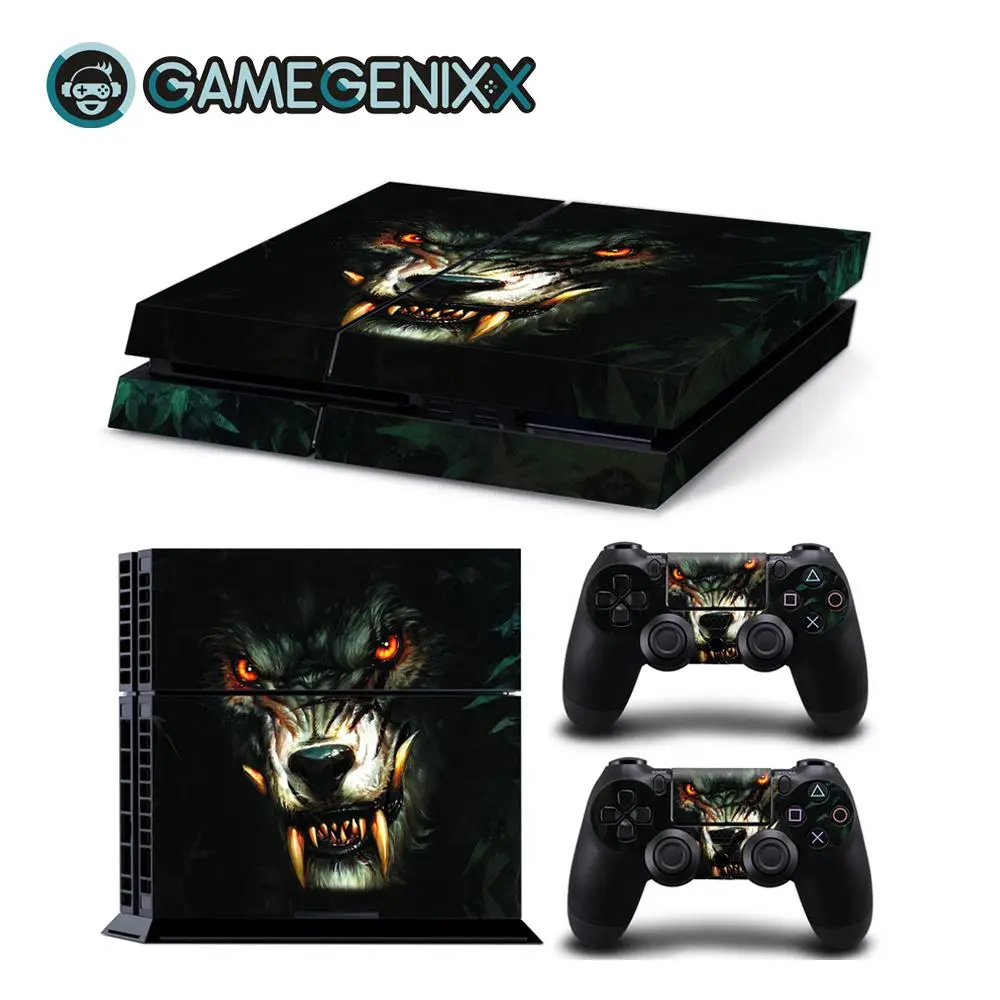 

GAMEGENIXX Skin Sticker Vinyl Decal for PS4 Console and 2 Controllers - Wolf