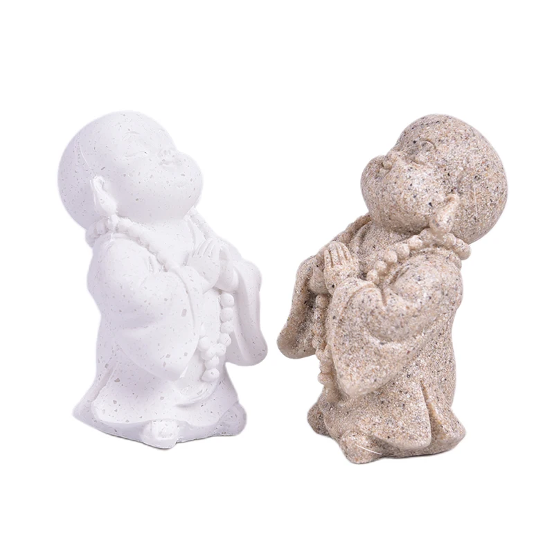 Creative Strongwell Cute Little Monk Statue Sandstone Adorable Chinese Buddha Statuettes Lovely Figurine for Home Decor Gift Creative Strongwell Cute Little Monk Statue Sandstone Adorable Chinese Buddha Statuettes Lovely Figurine for Home Decor Gift