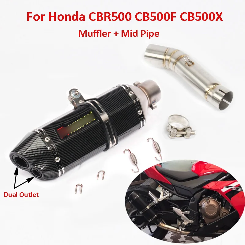 Motorcycle Stainless Steel Exhaust Muffler Pipe For Honda CBR500R CB500X CB500F