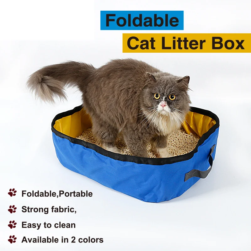 

Portable Outdoor Cats Litter Box Foldable Travel Cats Litter Pan Waterproof Pet Toilet BJStore