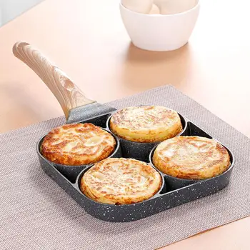 

Four-hole Frying Pot Thickened Omelet Pan Non-stick Egg Pancake Steak Pan Cooking Egg Ham Pans Breakfast Maker Kitchen Gadgets