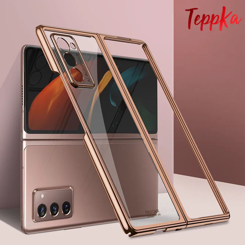 Luxury Plating Clear Hard Case For Samsung Galaxy Z Fold 2 Transparent Case Clear Full Protection Cover for Galaxy Z Fold 2