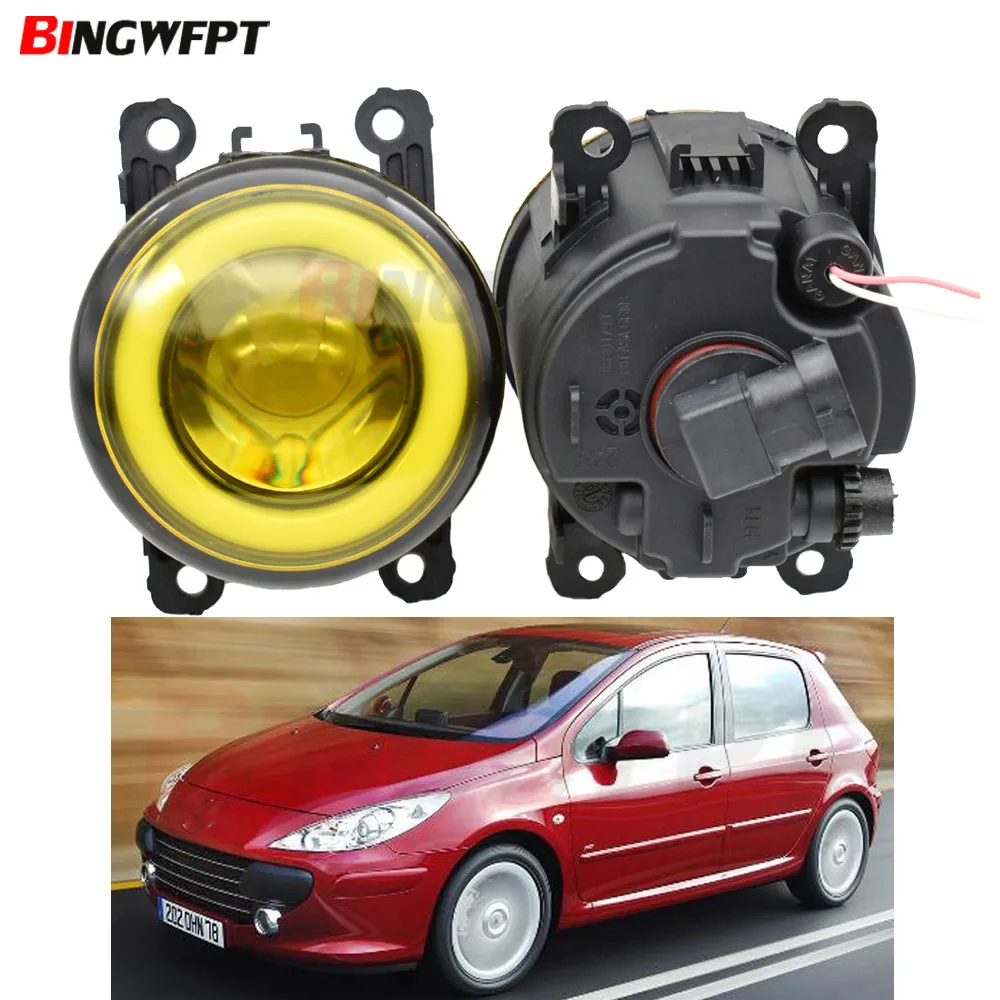 2 шт./пара Ангел глаз с светодиодный Противотуманные фары для peugeot 207 307 407 607 3008 SW cc VAN 2000-2013 для 307 хэтчбек 3A 3C 2000-2008