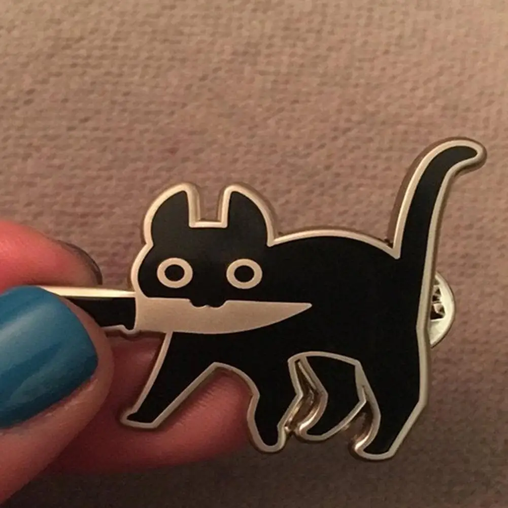 

Kawaii Cartoon Cat Enamel Brooch Pin Sweater Denim Cloth Collar Badge New Chic