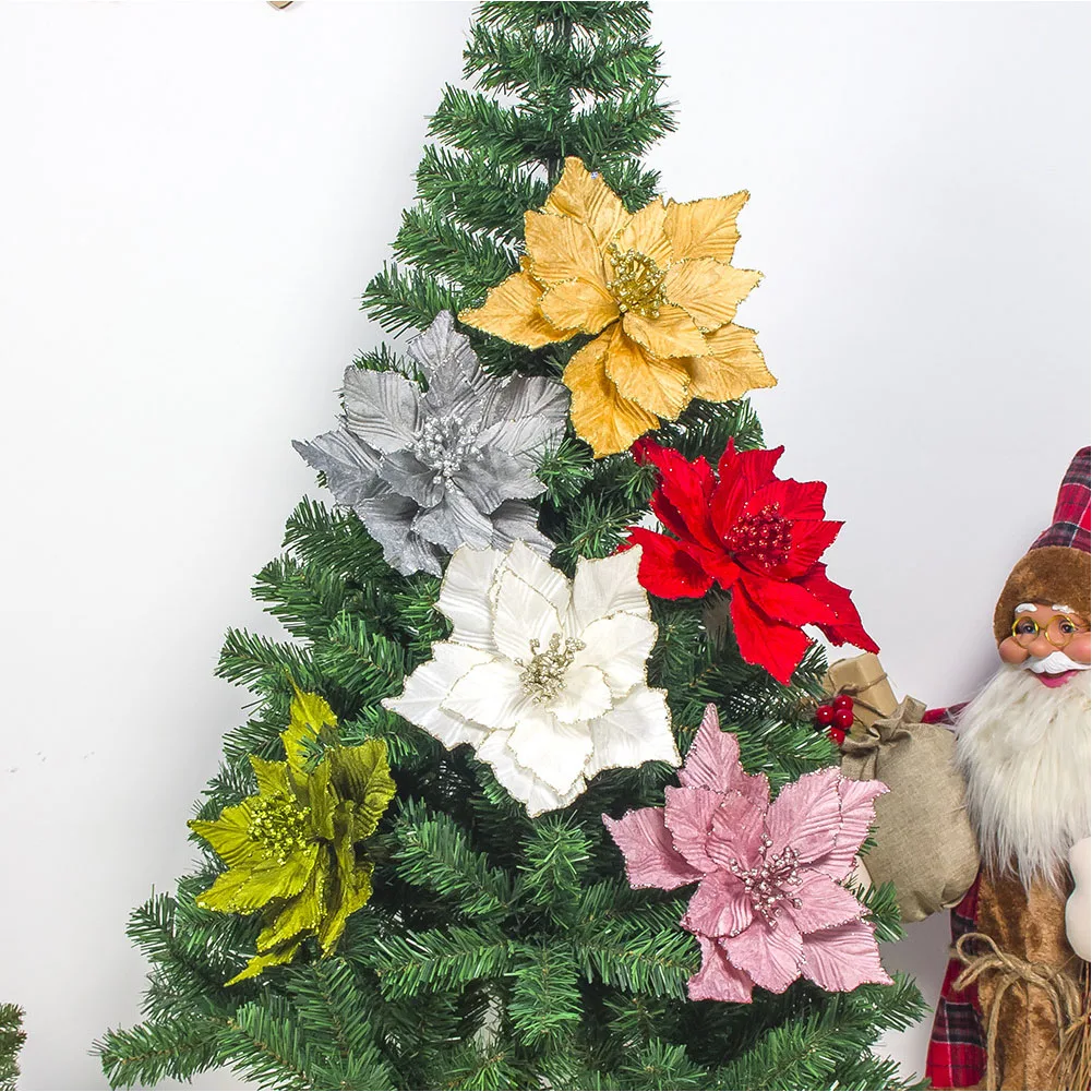 Декоративные многоцелевые вечерние однотонные искусственные цветы, подарок для офиса, не выцветает, сделай сам, для рукоделия, блестящие, для дома, рождественские украшения, затычки