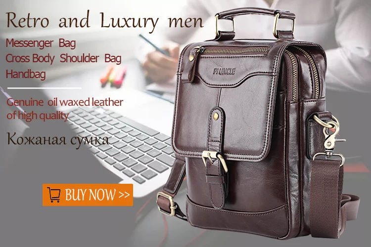 New Genuine Leather Man Messenger Bags Vintage Cow Leather Small Shoulder bag For Male Men's Crossbody Bag Casual Tote handbags