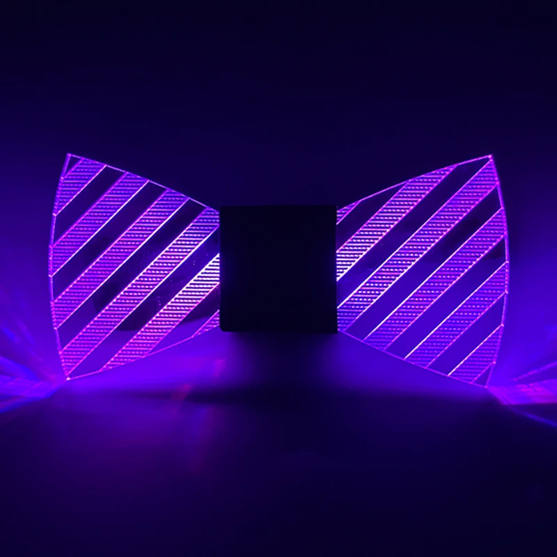 LED Licht Fliege für Männer, leuchtende Acryl Krawatte für Maskerade, Nacht Party Kostüm, Halloween und Weihnachts geschenk – Detail 23