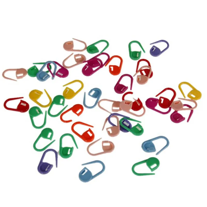 

50pcs Locking Stitch Marker Lock Pins Plastic Ring Markers for Knitting Crocheted Stitch Marking Rows Keep Knitting Track