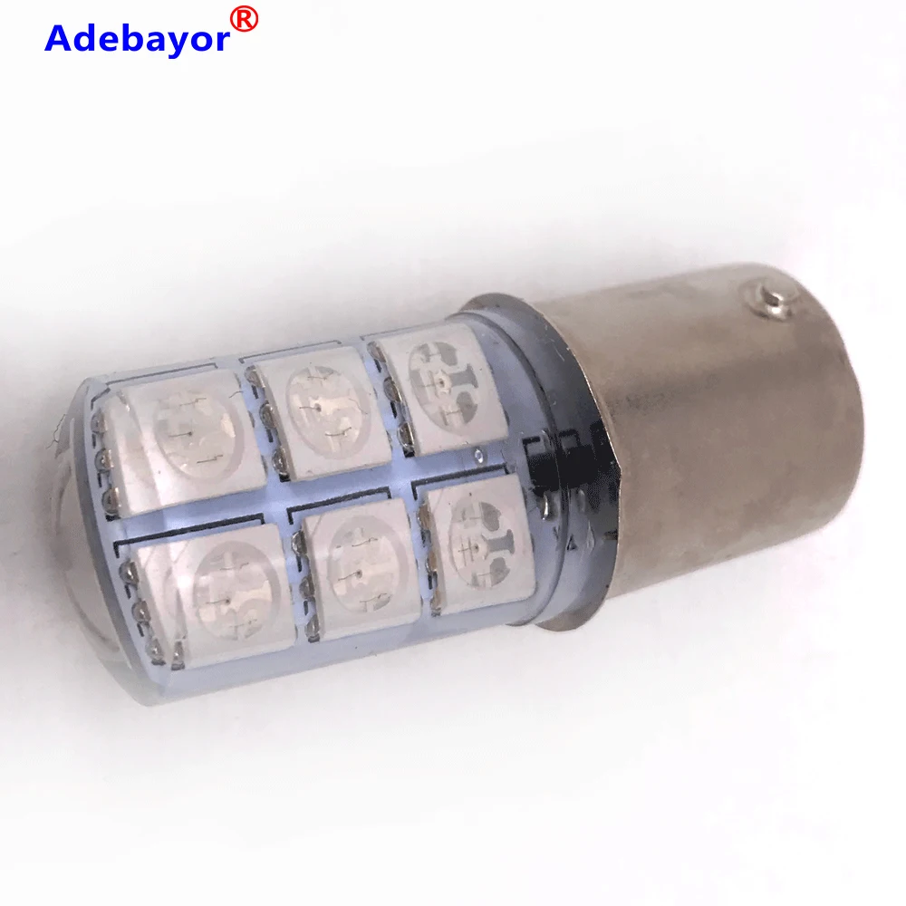 50 шт. 1156 BA15S COB светодиодный автомобильный светильник P21W 1156 5050 12 светодиодов Smd светодиодный стоп сигнал светильник лампа с украшением в виде кристаллов светильник s 12V RGB 7coor Адебайор