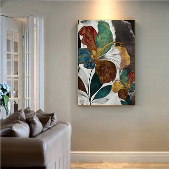 

full square diamond painting Abstract Gold Bloom Flower DIY diamond embroidery round diamond mosaic art wall home decor,