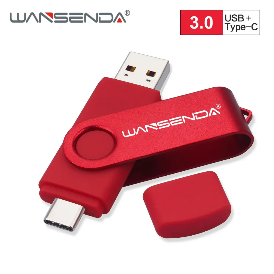 

WANSENDA OTG 2 in 1 USB Flash Drives USB3.0 & Type-C Pen Drive 512GB 256GB 128GB 64GB 32GB 16GB Pendrive USB Memory Stick