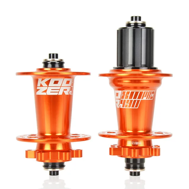KOOZER6 Pawls 72 клика 32 отверстия Дисковый Тормоз MTB горный велосипед концентратор Алюминиевый сплав 10*135 мм QR100* 15 12*142 мм передняя/задняя ступица - Цвет: 1 pair orange