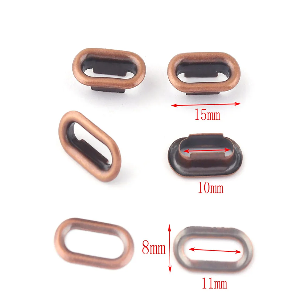 10mm Silver Metal Eyelets Grommets with Washers Grommets Rivet Purse Oval Eyelets for Webbing Canvas Clothes Leather Craft Shoes