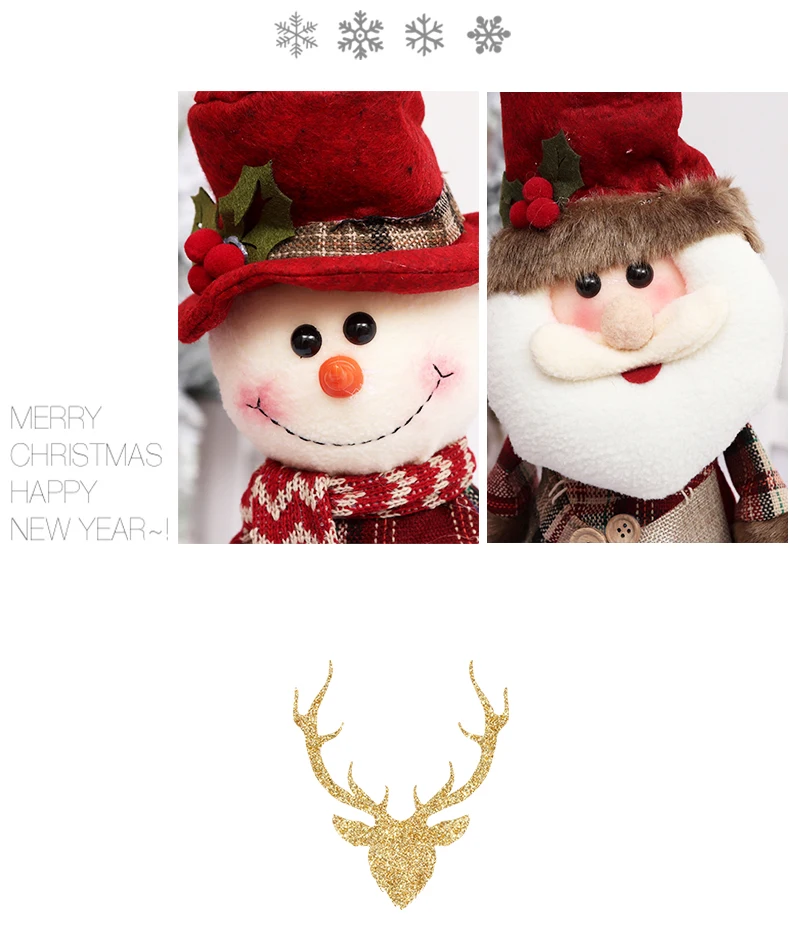Стоящая Выдвижная Новогодняя Рождественская Кукла рождественские украшения для дома Navidad Санта Клаус снеговик лося игрушка рождественские подарки