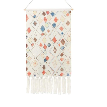 

EASY-Macrame Woven Wall Hanging Tapestry,Home Decor Boho for Apartment Dorm Room Backdrop (Diamond)