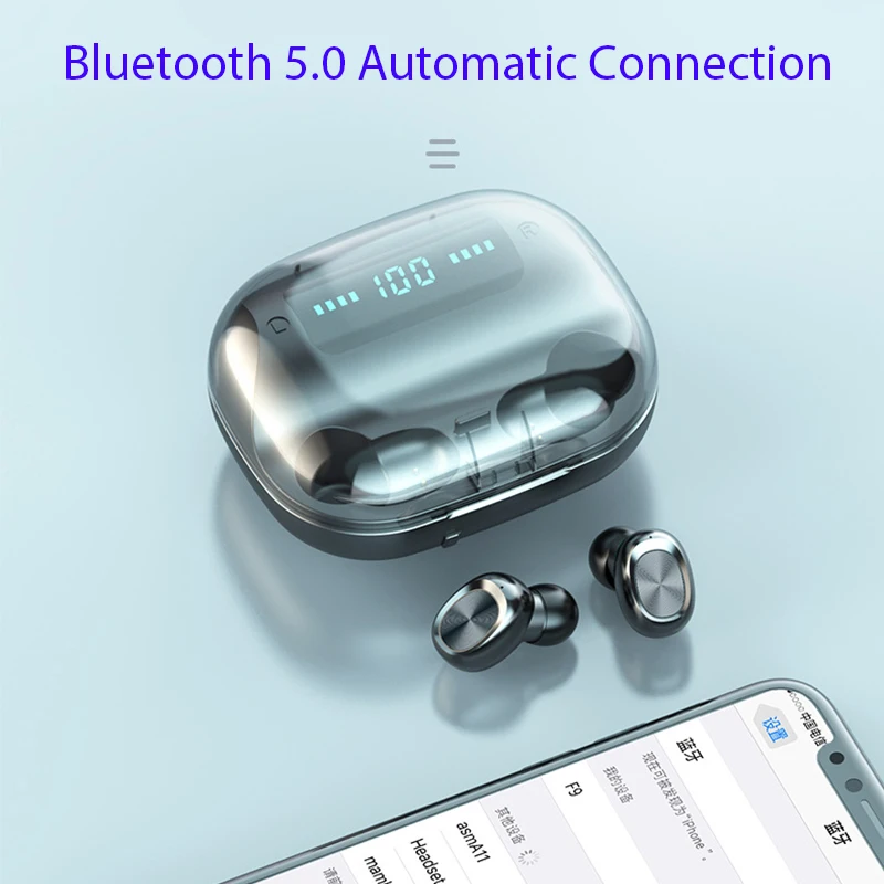 Wireless Earphone 2020 New Bluetooth 9D HIFI Sport Headset LED 2200MAH Charging Case For iPhone HUAWEI Wireless Earphones