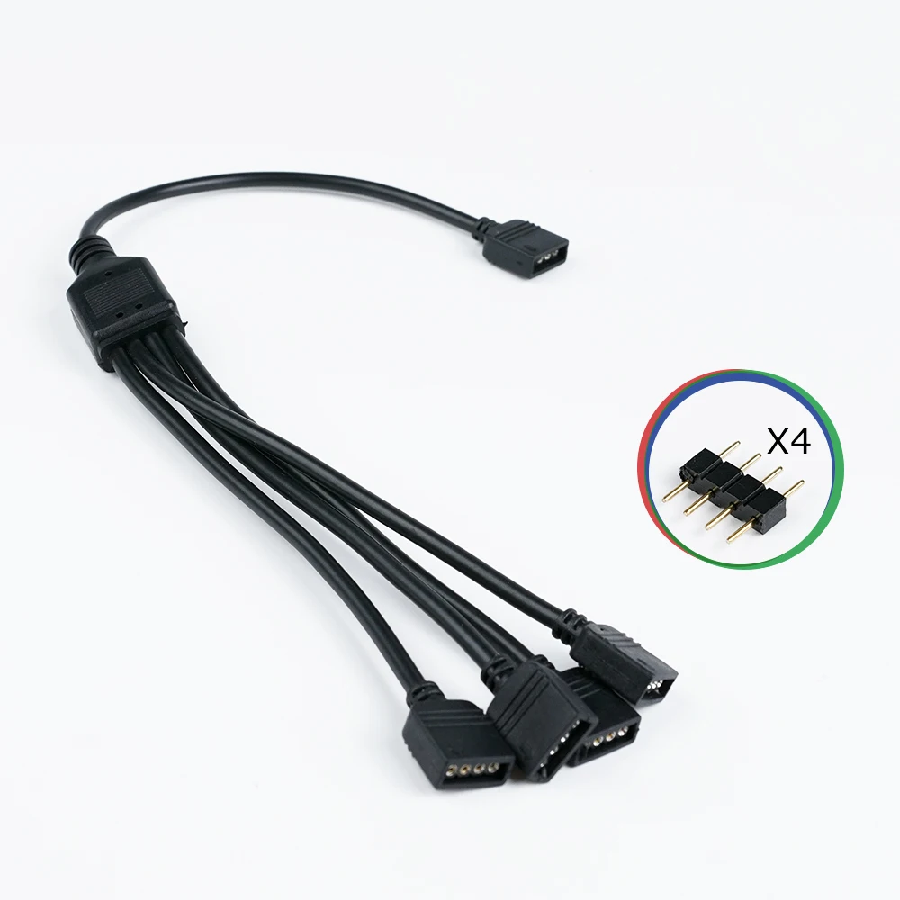 Разветвитель материнской платы RGB AURA 12 В 4 контакта двойной гнездовой порт от 1 до