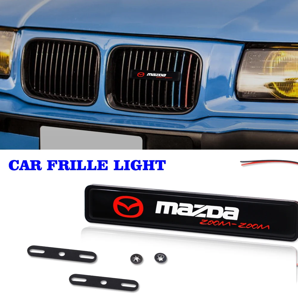 

1PCS Car Front Hood Grille Emblem Badge LED Light Car Decorative Lights For Mazda Axela 2 3 MS 6 CX-5 CX-4 CX3 CX5 Axela demio C