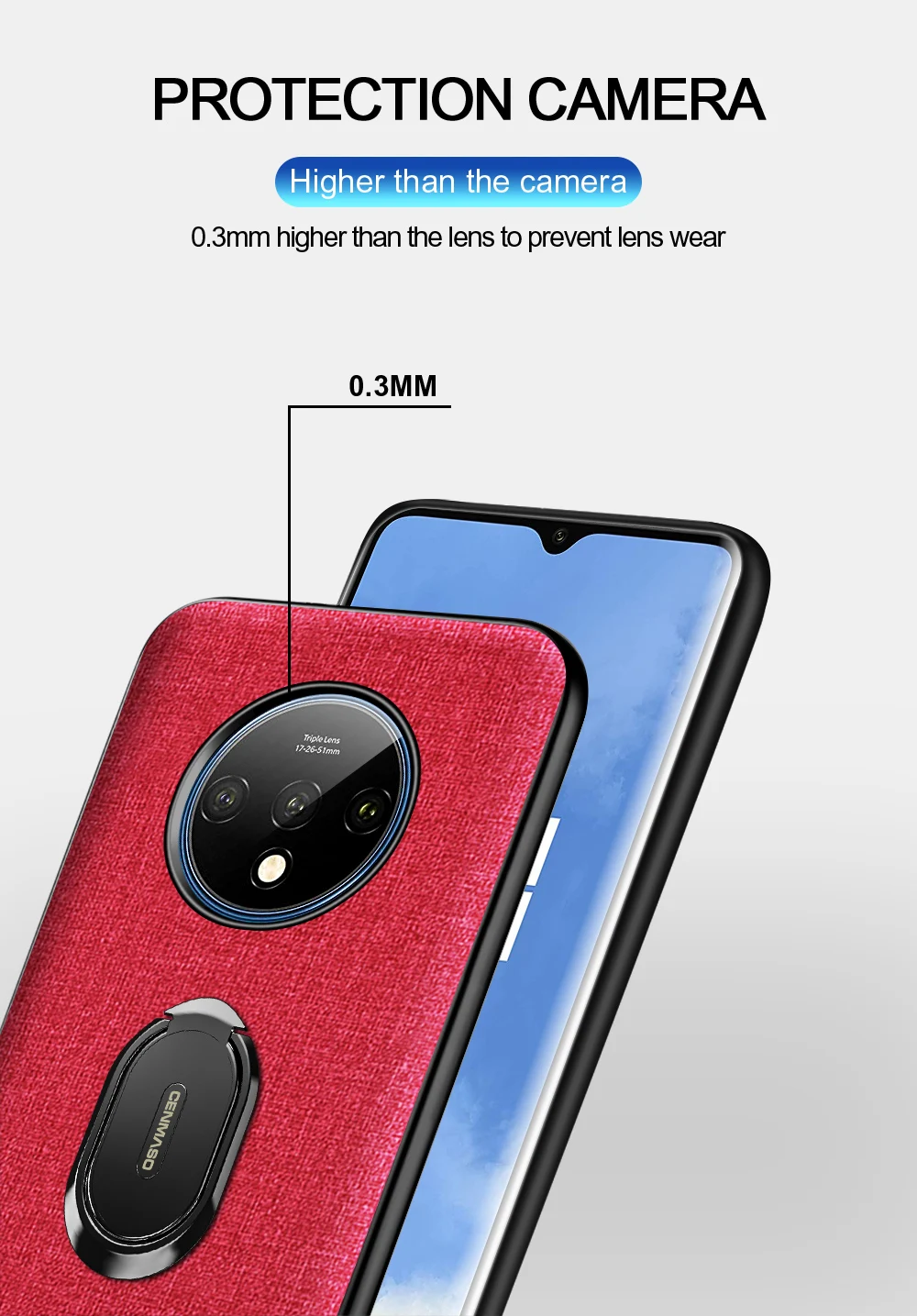 Cenmaso для Oneplus 7T задний чехол противоударный чехол для Oneplus 7T One Plus 7T Pro магнитный автомобильный держатель кольцо ткань текстура полный Чехол