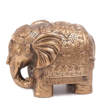 Смола статуя слона семья офис украшения отеля настольные животные современные технологии индийский золотой слон украшения