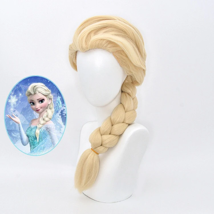 Film Frozen Elsa Cosplay Hairwear Licht Blond Braid Cosplay Pruik + Pruik Cap AliExpress