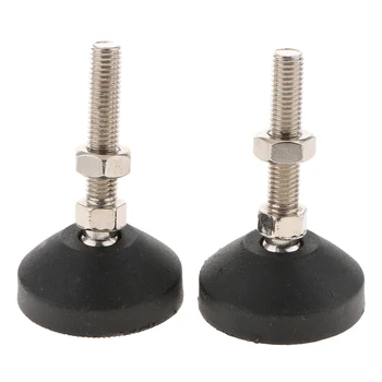 

Pack 2 Carbon Steel Furniture Levelers Adjustable Levelling Feet Glides for Table, Chair, Workbench (Base Plate in Rubber)