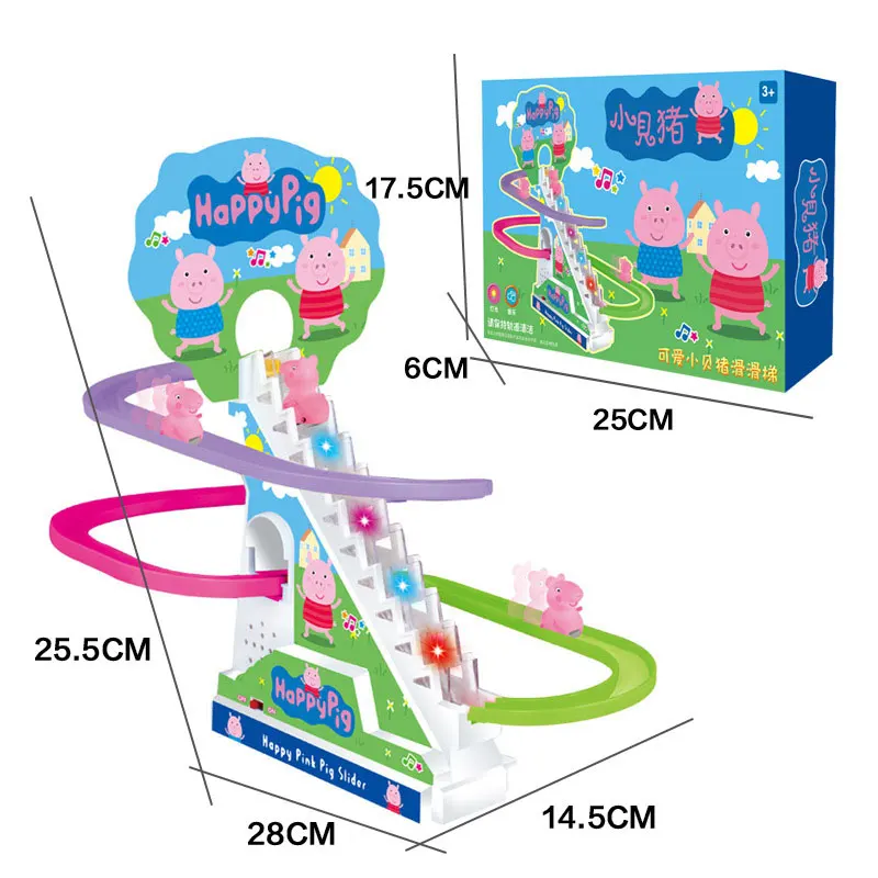 AOSST Милая свинья ползающая лестница детские игрушки головоломка Пингвин слайд электрические вагоны с музыкой большой размер игрушки для детей