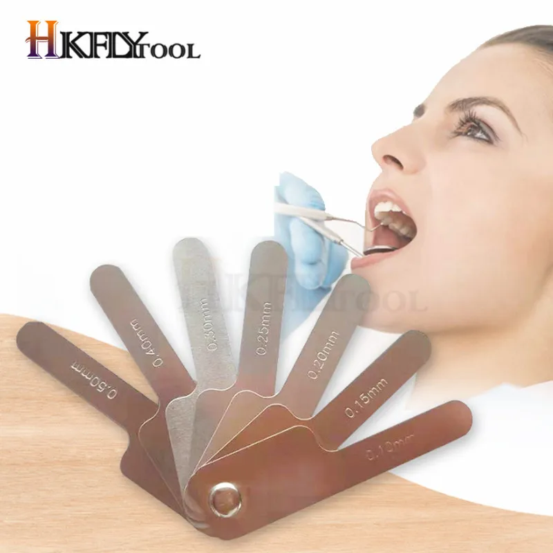 Dental Interproximal Reduction Gauge Measure Tooth Gap Stainless Steel Reciprocating Feeler Gauge Measuring Caliper