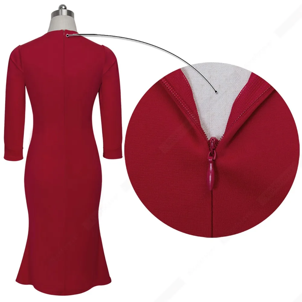 Осеннее элегантное офисное женское платье с вырезом, Короткое облегающее платье HG823