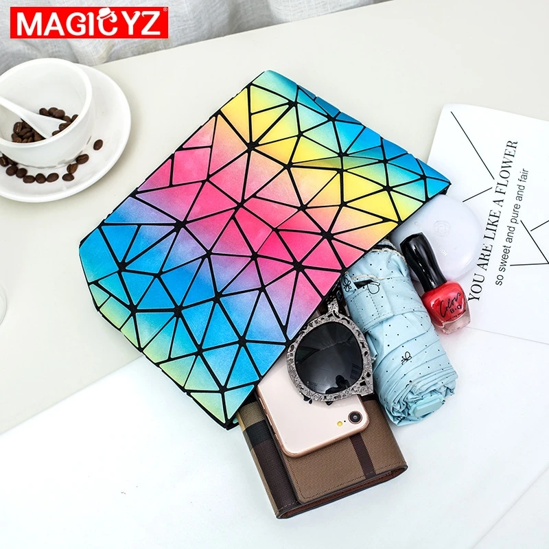 MAGICYZ Laser Lingge сумки Геометрическая складная сумка через плечо модная цепь сумка через плечо для женщин Радуга пакет маленькая сумка