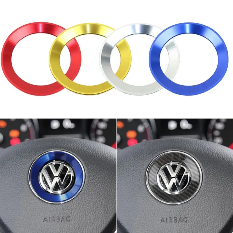 Car styling New 3D steering wheel aluminium alloy Sticker case for Volkswagen SCIROCCO AMAROK TRANSPORTER ARTEON CADDY CARAVELLE |